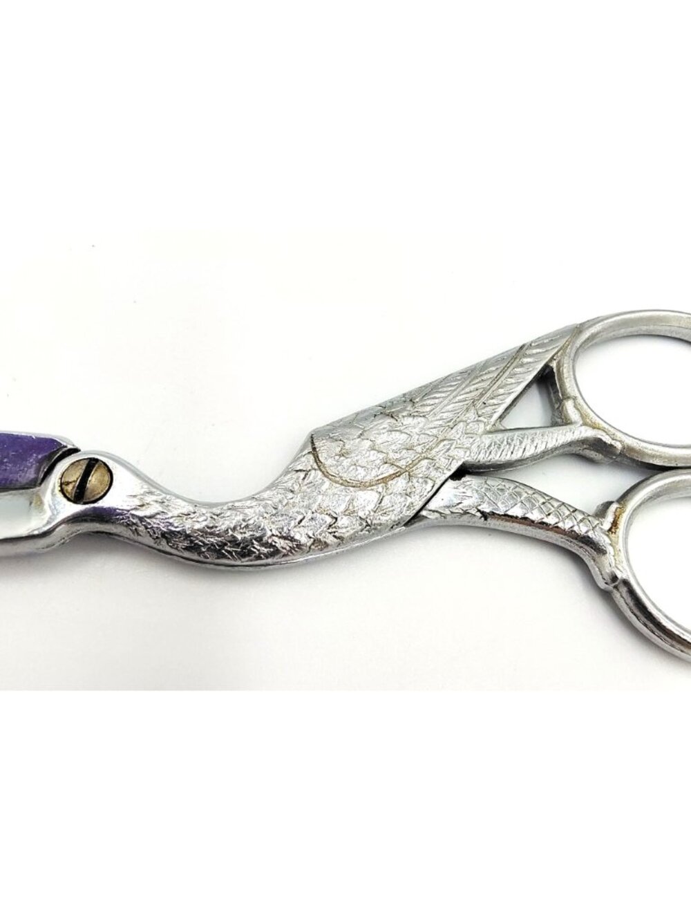 Vintage Crane Bird Sugar Cube Tongs Chrome Plated Figural Serving Utensil 5.25 - Picture 3 of 9